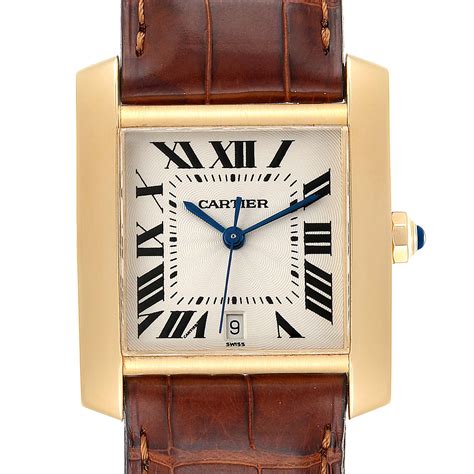 cartier tank gold mens|gold cartier tank française watch.